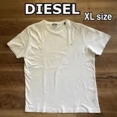 DIESEL ディーゼル 半袖Tシャツ ホワイト XL ワンポイントロゴ