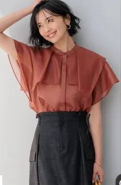 23区 シースルーフレアスリーブブラウス