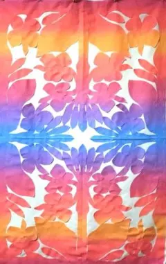 ハワイアンキルト　70cmX110cm イエロージンジャー　しつけ済みキット