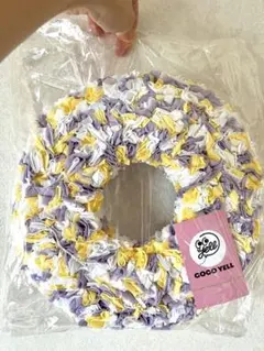 新品未使用◎ハンドメイドリース [パープル×イエロー&ブルー×ピンクベージュ]