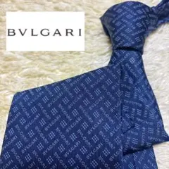 ˚✧₊美品˚✧₊ブルガリ ネクタイ セッテピエゲ BVLGARIロゴネイビー