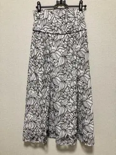 カットワーク刺繍コルセットフレアスカート 花柄 レース スカート