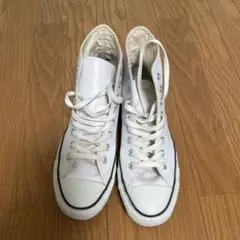 コンバース　オールスター　レザー　ホワイト ハイカット スニーカー