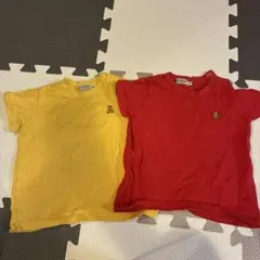 ミキハウス　子供用 Tシャツ 2枚セット (赤・黄)