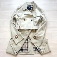【極美品】バーバリーロンドン　ノバチェックライニングショートトレンチコート４０L