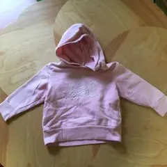 べべ 90 ベビーピンク♡ フード付きトレーナー