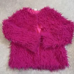 SHEIN フェイクファー ジャケット ピンク 6Yのサムネイル