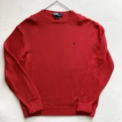 【美品／大きいサイズ】ポロバイラルフローレン ロゴ刺繍 長袖ニット セーター