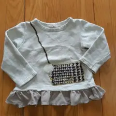 プティマイン　100サイズ　ポシェット　フリル　長袖　カットソー