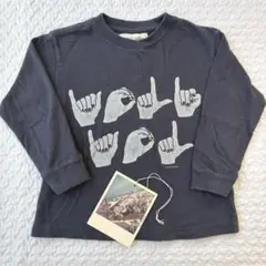 110 gotohollywood ハンドサインプリント 長袖Tシャツ黒