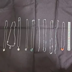 ブルー系　シルバーネックレス　まとめ売り⑭