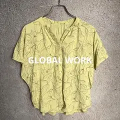 GLOBAL WORK さらさらリラックスプリントブラウス半袖 【Sサイズ】