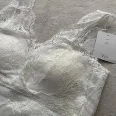 新品未使用☆VISカップ付きレースインナートップスブラトップタンクトップ白
