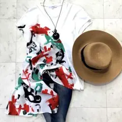 アシンメトリー シャツ 白