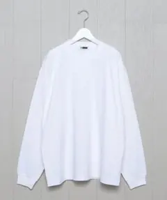 H beauty&youth コットンクルーネック ロングTシャツ　ホワイトのサムネイル