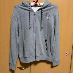 Pom Ponette ジップアップパーカー グレー160