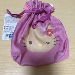 しまむら　キティちゃん　日焼けキティ　フリル巾着　ピンクのサムネイル
