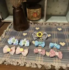 犬用　リボン型ヘアアクセサリー ヘアピン　耳飾り