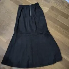 黒 フレアロングスカート マーメイド　ゴムジッパー付き