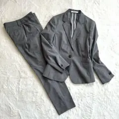 美品　LES MUES レディーススーツ　セットアップ　洗える　ストレッチ　7号