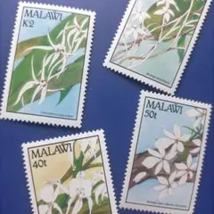5294 外国切手 マラウイ 1990年 蘭 花 4V