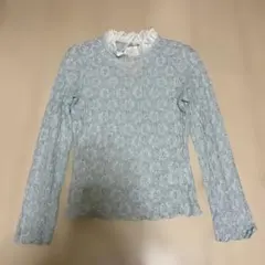 snidel 水色 レース フリル長袖ブラウス