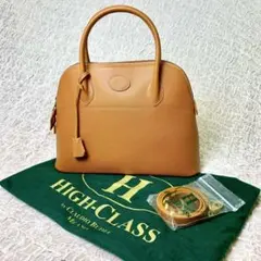 美品　HIGH CLASS ハイクラス　レザー　2way バッグ　キャメル