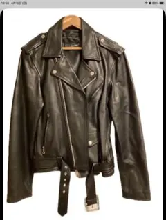 Linguo Leathers ダブルライダースジャケット ブラック