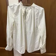 earthのとろみ2wayスタンドフリルブラウス