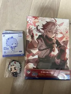 【最終値下げ】楓原万葉 イラストボード＆荒瀧一斗 ラバーキーホルダー