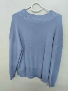 GLOBAL WORK ボートネックニット M ライトブルー