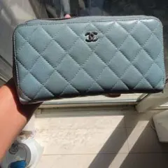 CHANEL 長財布 マトラッセ キャビアスキン ブルージュ