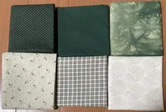 グリーン系 ハギレ 6枚セット カットクロス