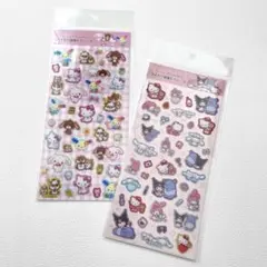 国内正規品｜ラメ入り樹脂もりシール サンリオ 2種セット 新品未開封
