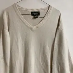 S*O様 エディバウアー　vネック　コットンニット　クリーム　ベージュ　XL