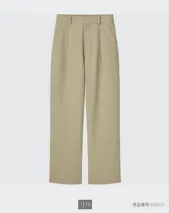 【UNIQLO】リネンブレンドタックワイドパンツ（丈標準67～69cm） XS