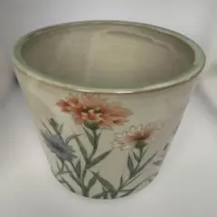 京焼　陶あん　ワインクーラー　花柄陶器　プランター　コスモス 京焼 陶あん ワインクーラー 花柄陶器 プランター コスモス - メルカリ