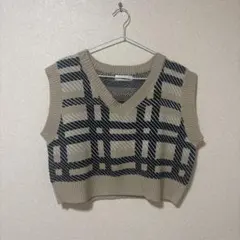 【匿名発送】WEGO 幾何学模様 Vネック　ニットベスト Fサイズ