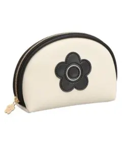 マリークワント エナメルアイコンデイジーパッチ ラウンドポーチ