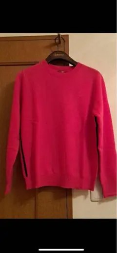 美品‼️キャロウェイ　カシミヤ‼️ピンクセーター サイドライン　Lサイズ