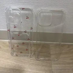 iPhone16ProMAX チェリー柄クリアケース、クリアケース2個セット