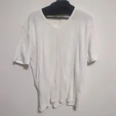 fort point ジーンズメイト ワイドリブ Vネック Tシャツ ホワイトLのサムネイル