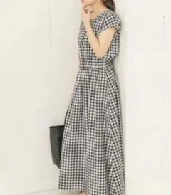 アーバンリサーチ サニーレーベル リネン混 フレンチギャザーワンピース