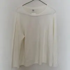 3D KNIT ホワイト 長袖セーター