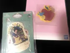 一番くじ　白雪姫プリンセス ステッカー＆ラバーチャーム２つ