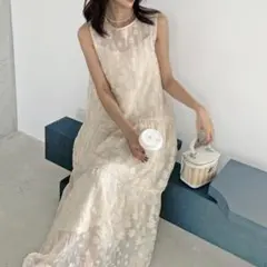 美品✨フォクシー リネンタックワンピース ふんわりAライン ピンク