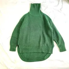 【chocol raffine robe】タートルネック ニット F グリーン緑