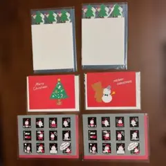 クリスマスカードセット サンタ・雪だるま・クリスマスツリーデザイン等6セット