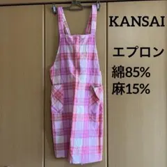 よ35★値下げ★◎ステッチ刺繍エプロン/ピンク系のサムネイル