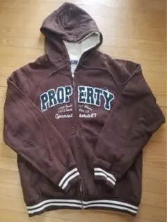 シップパーカー ブラウン 古着 裏サーマル